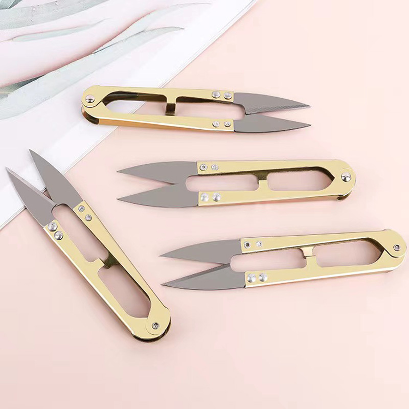 6 U shaped spring yarn cut cross embroidered clothing line head cut stitch iron art small scissors multifunction handmade scissors-Taobao