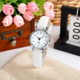 Небольшой циферблат, кварцевые часы, белый ремень, изысканный стиль, яркий броский стиль