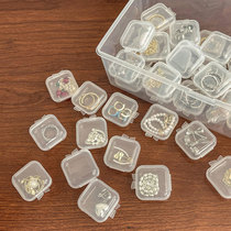 Jewelry transparent storage box storage small box mini portable anti-oxidation pill earrings necklace organization student