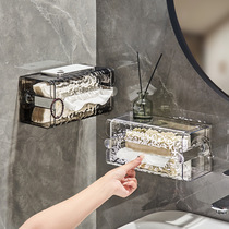 Suction cup tissue box bathroom wall-mounted face towel storage box toilet paper box punch-free toilet paper box
