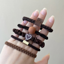 Wrist Leather Fascia Woman 2024 new zard rope High elastic durable hair rope minimalist 100 hitch high sense temperamental hair ring