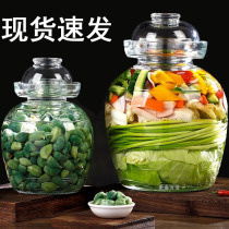 Sichuan glass pickle jar pickle jar lead-free household upgrade thickened water-sealed large-diameter jar with lid