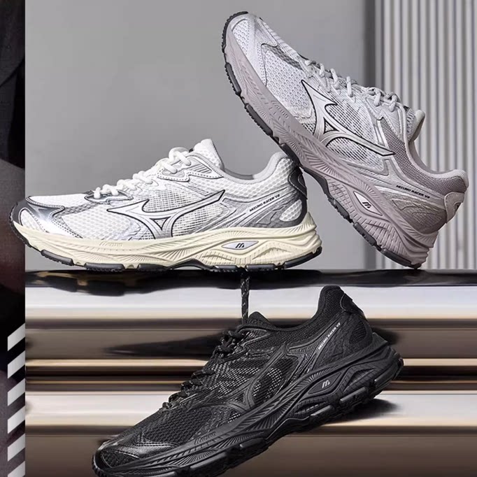 Mizuno美津浓25新款春夏复古机能缓震老爹鞋街头跑步鞋RACER V2