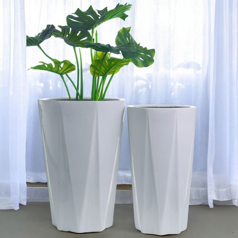 Flower Pot 2026 New Model Simple Octagonal Floor-Standing Ceramic Flower Pot Diamond-Shaped for Home Living Room Bird of Paradise Money Tree Green Plants Flower Pot 2026 New Model Simple Octagonal Floor-Standing Ceramic Flower Pot Diamond-Shaped for Home Living Room Bird of Paradise Money Tree Green Plants