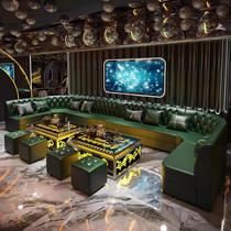 Henan ktv sofa light luxury Internet celebrity combination corner bar clear bar coffee table L-shaped box family karaoke sofa