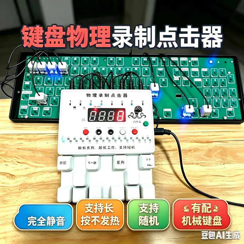Silent Keyboard Clicker, Physical Recording, Adventure Fantasy, Anti-Disconnection, Hands-Free Automatic Tapping Device, Presser