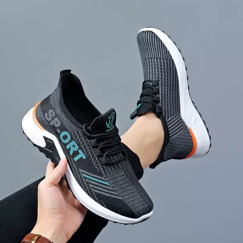 Старые пекинские cloth shoes мужские нескользящие дышащие сетчатые обувь на плоской подошве легкая повседневная обувь мужской хлопчатобумажной ткани обувь для всех сезонов