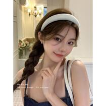 High skull headband womens new spring and summer headband Maillard hair bundle high-end face wash hairpin 2024 pressed hair headwear