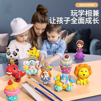 Childrens handmade diy plaster doll graffiti painting and coloring white blank manual brain painting toy set