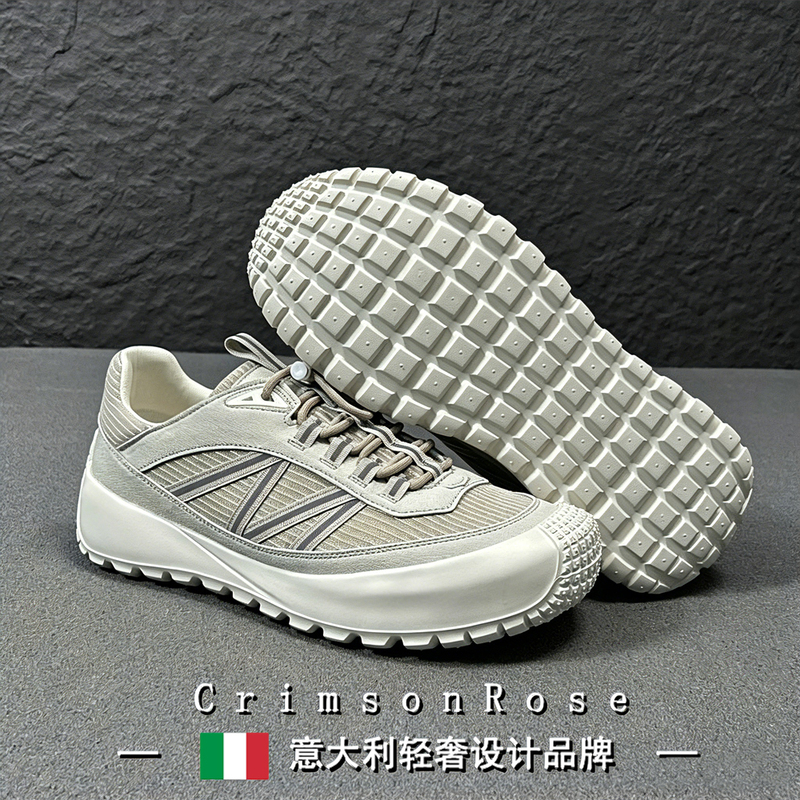 Cr Light Luxury Italian 2026 Summer Outdoor Lightweight Casual Shoes Men's Hiking Sneakers Functional Mesh Panel Shoes