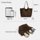 Official Website Small C&K official store Leopard Print Canvas Bag for Women 2026 New Model Single Shoulder Large Capacity Commuter Tote Bag