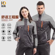 Naidian spring and autumn thickened long-sleeved work clothes suit mens tops auto repair engineering clothes mens and womens labor protection work clothes work clothes