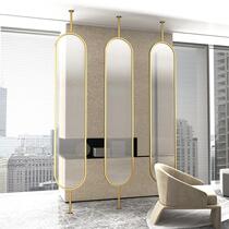 Floor-standing coat rack for bedroom hotel home with dressing mirror rotatable full-body mirror light luxury internet celebrity clothes rack