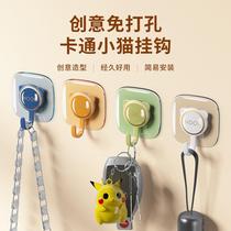 Special traceless hook for wall covering no punching adhesive strong load-bearing door back hook kitchen bathroom wall wall book