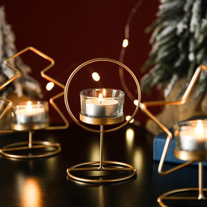 Christmas Tree Pentagram Candleholder Pendulum with light candlelight dinner Domestic table Creative incense Candle Totai Cups-Taobao