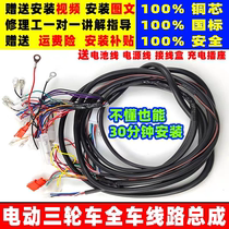 Electric tricycle Prince model line t copper core wire vehicle large line national standard 6 square wire harness assembly k express vehicle