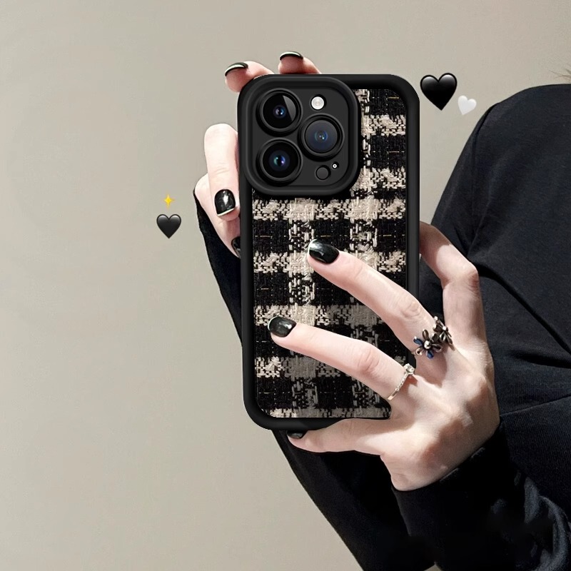Suitable for Apple 17 Pro Max Phone Case, New High-End iPhone 16 Trendy Autumn and Winter 15 Black and White Woven Plaid 12 Retro Luxury Full-Cover Anti-Drop 14 Plus Protective Case Silicone 12 for Women Trendy Suitable for Apple 17 Pro Max Phone Case, New High-End iPhone 16 Trendy Autumn and Winter 15 Black and White Woven Plaid 12 Retro Luxury Full-Cover Anti-Drop 14 Plus Protective Case Silicone 12 for Women Trendy