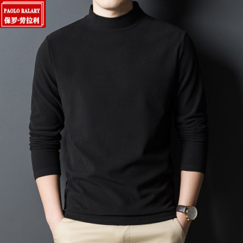 Autumn and winter double-sided velvet bottoming shirt men's long-sleeved t-shirt half turtleneck sweatshirt german velvet warm inner layering top t-shirt