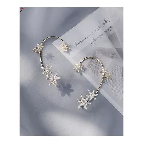 Клипсы, серьги, легкий роскошный стиль, изысканный стиль, без проколов ушей