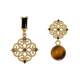 Niche unique noble earrings 2025 new design asymmetric tiger eye stone earrings light luxury high-end temperament earrings