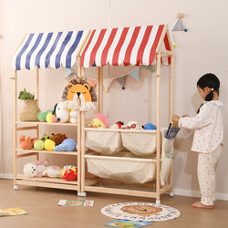 Small Store Display Rack Toy Storage Rack Cart Doll Car Display Solid Wood Montessori Children's Storage Cabinet