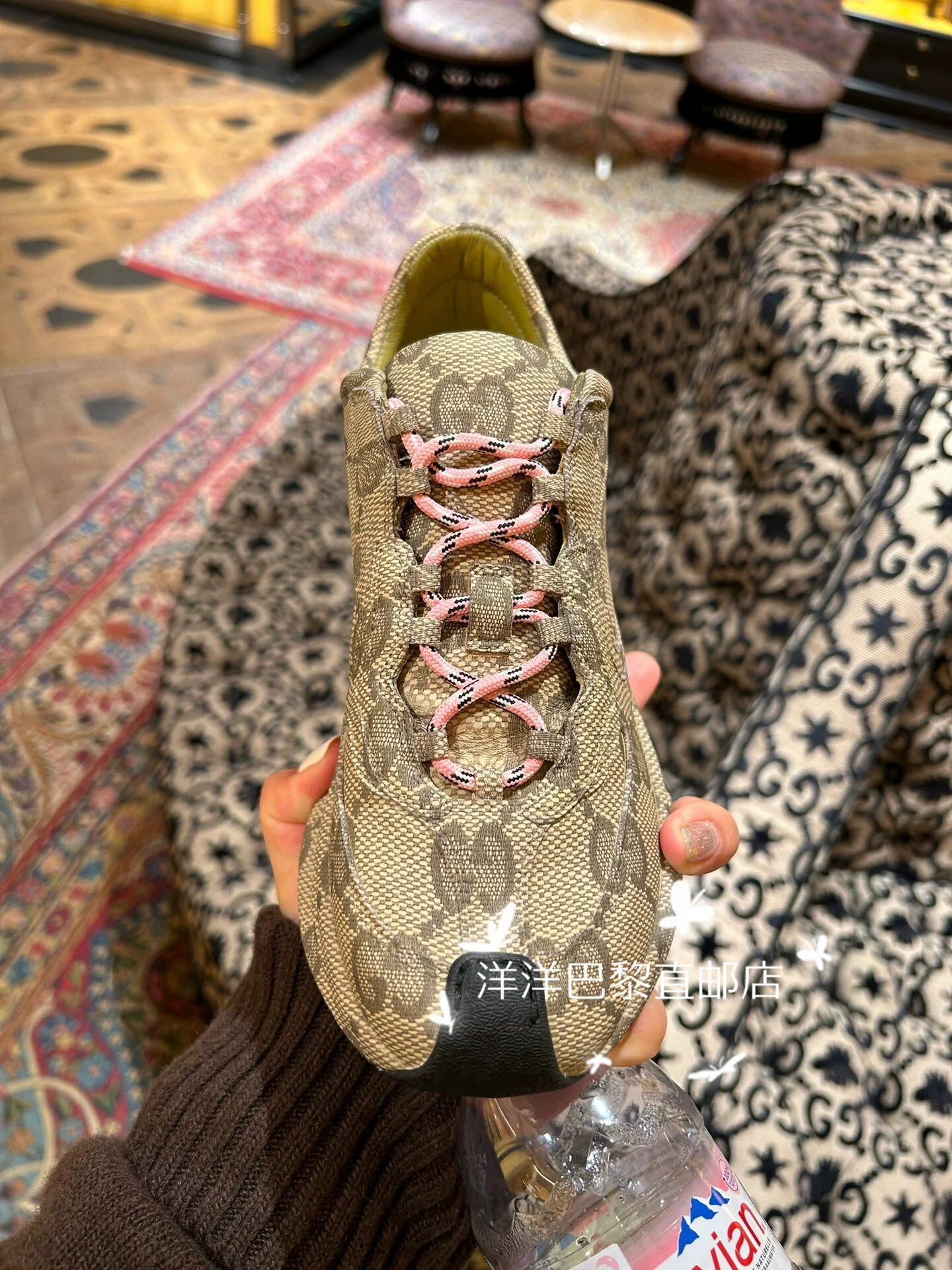 Покупка Gucci Gutci 23 года ранней весной новые женские кеды на шнурках из канваса GG