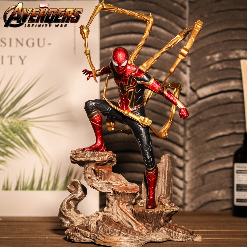 Iron Spider-Man Figure Avengers 4 Model Toy Ornament Gift for Male Friends