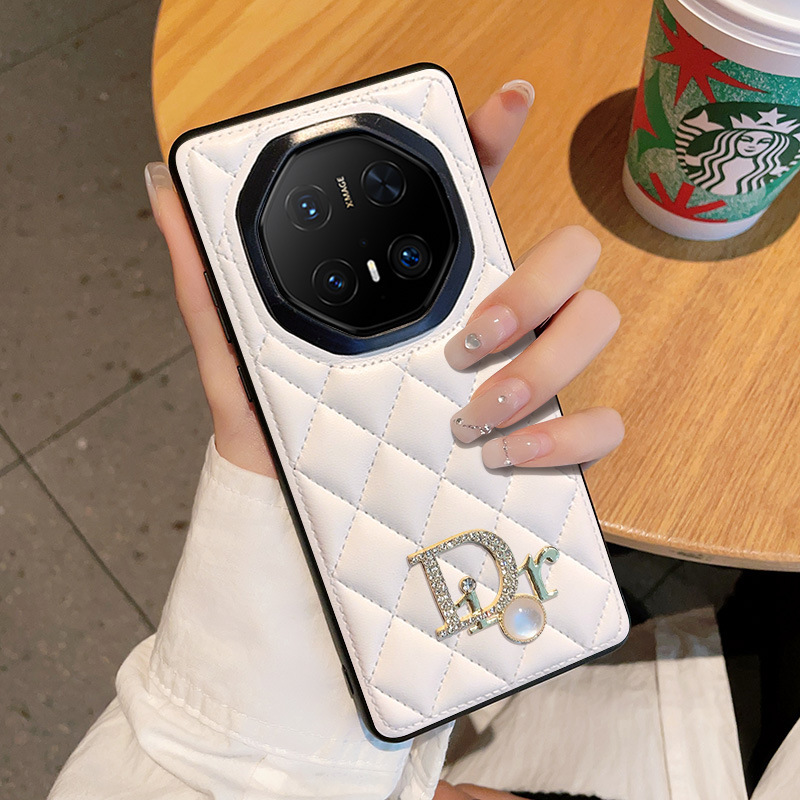 Sf Express Compatible Huawei Mate80Rs Extraordinary Master Phone Case Luxury D Diamond Lattice Pattern Genuine Leather 70Rs New Model Promax Porsche Full Coverage 60Rs Ultra-Thin Anti-Drop Fashion 50 Protective Case