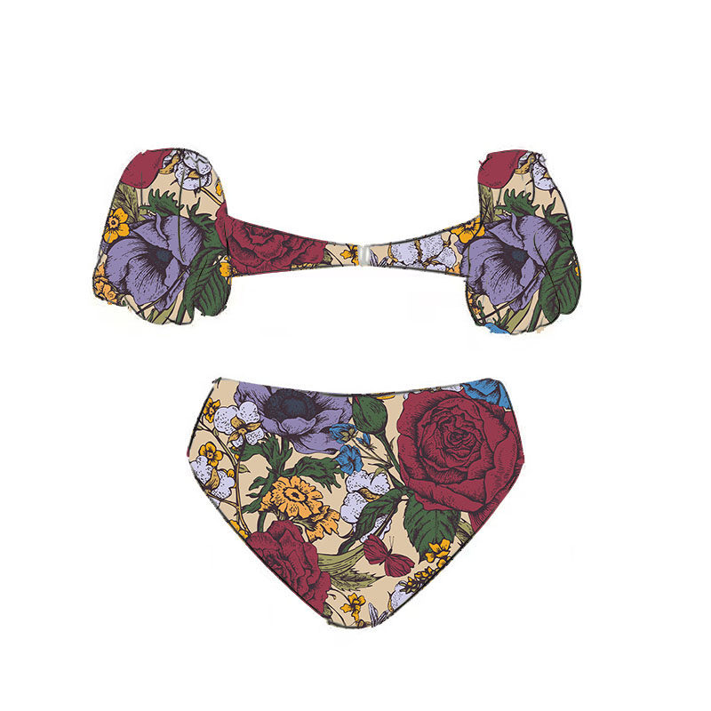 Женская плавках lanswe vintage print split bikini swimwear women set straple OTHER
