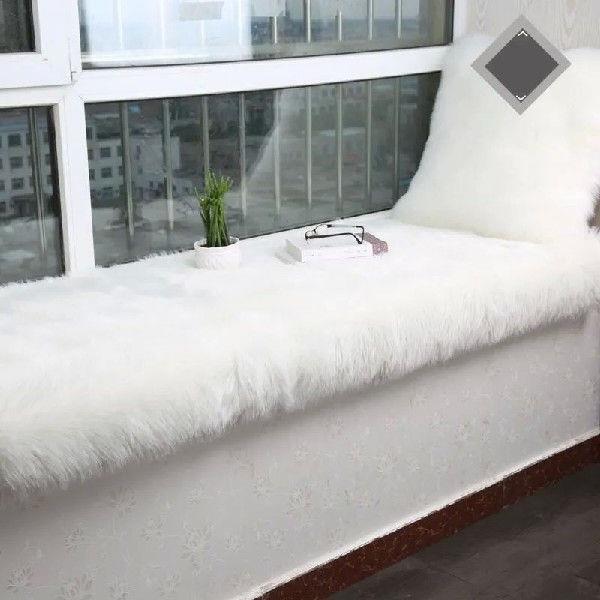 Thick White Carpet Soft Fur for Living Room Plush Rug Bedroo