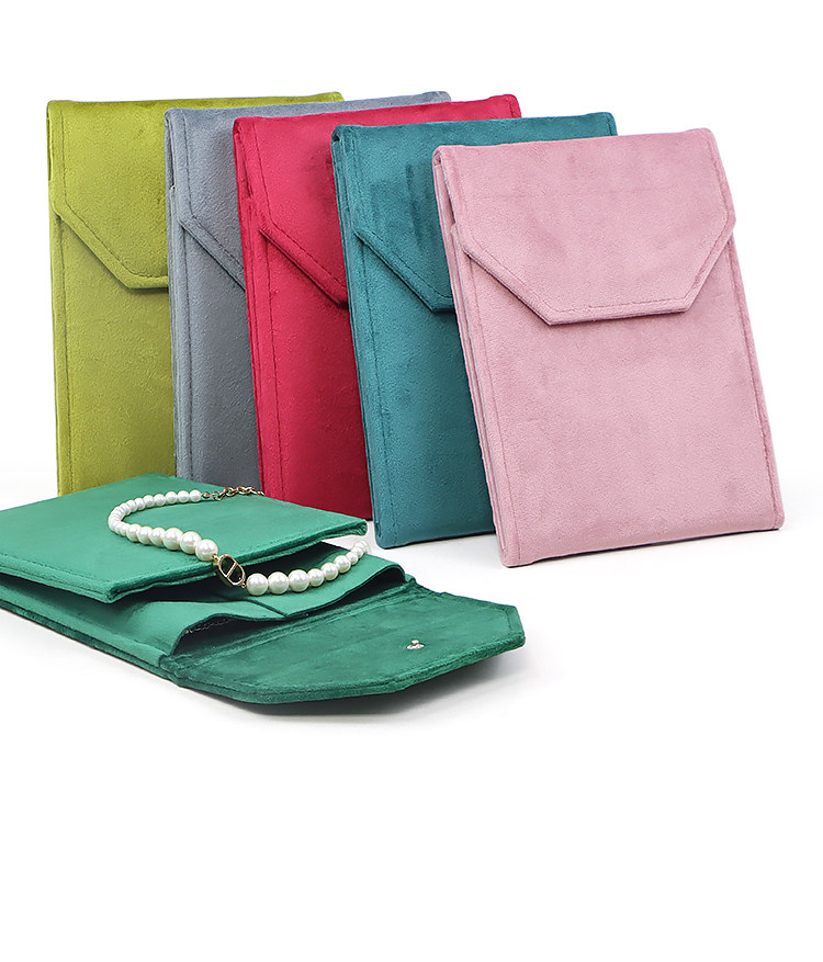 фланель сумки 跨境珍珠项链便携展示包多功能耳环戒指吊坠丝绒收纳包饰品收纳袋