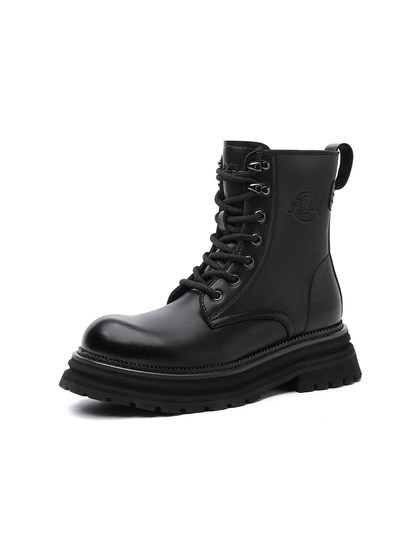 Dickies马丁靴男款2024秋冬新款情侣皮靴厚底增高靴子软皮工装靴