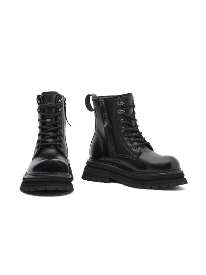 Dickies马丁靴男款2024秋冬新款情侣皮靴厚底增高靴子软皮工装靴