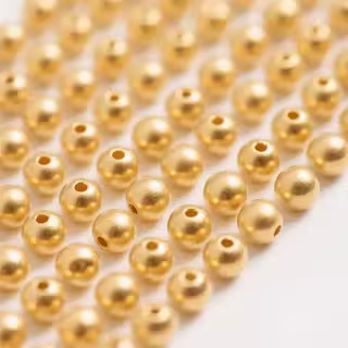 【ココプリンセス】ゴールド小粒ビーズブレスレット、999純金、ルースビーズ、3Dハードゴールド、古代DIYラッキービーズ