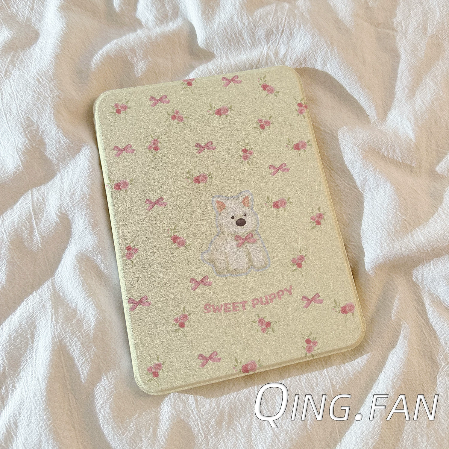 Защитная крышка для планшета Cartoon Milk Yellow Bow Puppy Dogs Applicable Apple iPad 360 вращающаяся Smedoic IPAD Air5 Bring Glot 10.2-дюймов новый iPad10 планшет защитный чехол