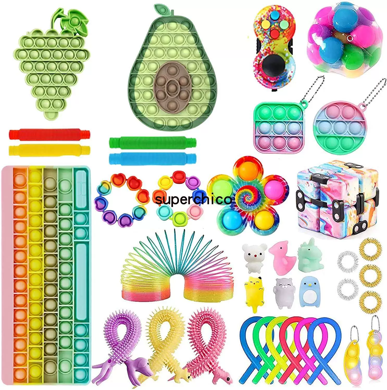 [Набор игрушек-кукол Fidget poppet poke bue Toys suit bue pop it]