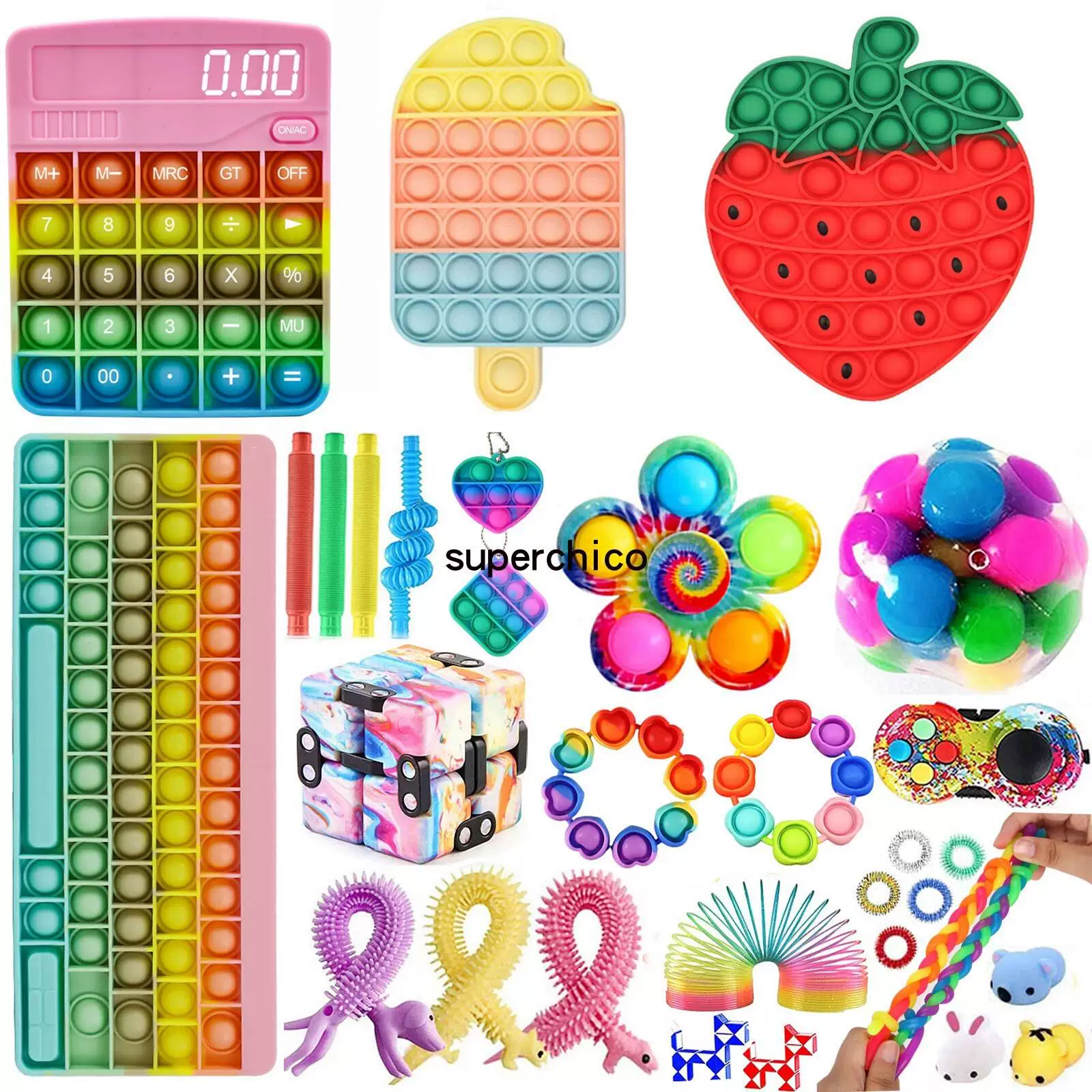 [Набор игрушек-кукол Fidget poppet poke bue Toys suit bue pop it]