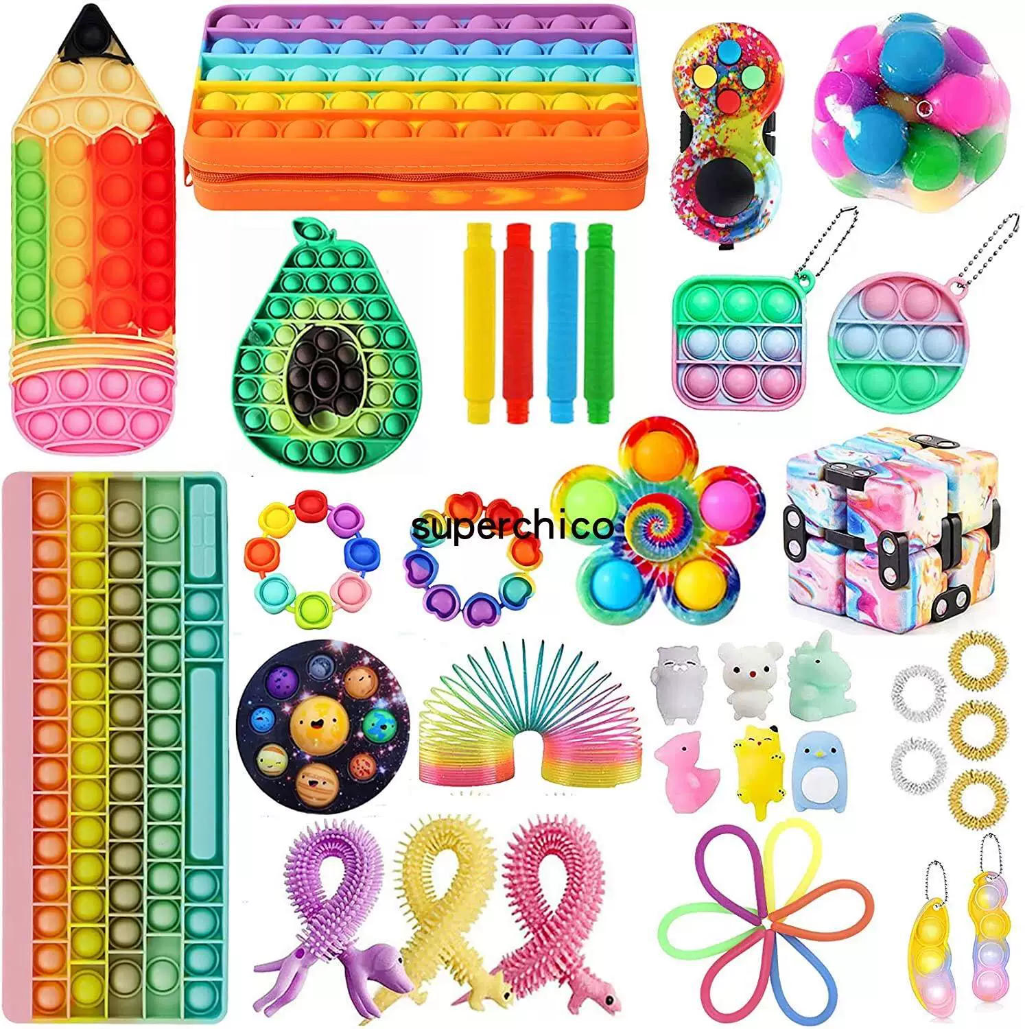 [Набор игрушек-кукол Fidget poppet poke bue Toys suit bue pop it]
