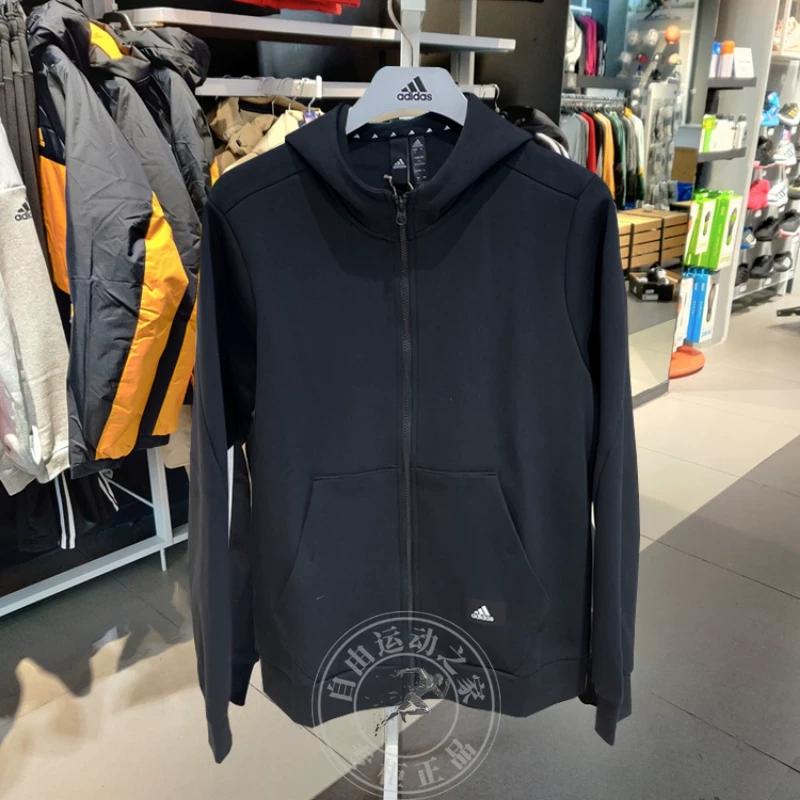 Мужская осенняя куртка Adidas, худи с молнией, кардиган для отдыха, спортивный костюм для тренировки, для бега