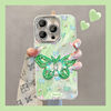 Green Butterfly Stand Suitable for Apple 16 Pro Max Phone Case, Huawei Pura 70 Creative Mate 60 Pro Full Coverage, Oppo Reno 13 Premium Vivo S20 Bracelet, Honor 300/Xiaomi 15