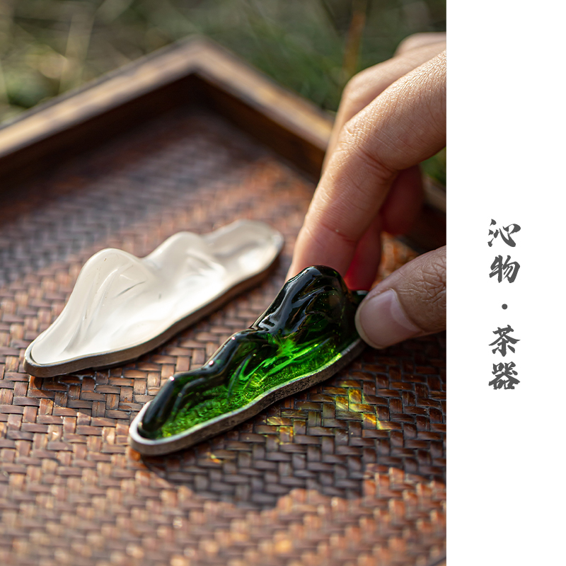 ガラスペンホルダー 茶器アクセサリー 茶道装飾品 ティークリップ ペンホルダーカバー ペンホルダー ペン枕 書道 文鎮 ペンホルダー