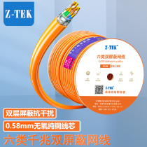 ZTEK Category 6 double-shielded network cable Gigabit home engineering outdoor cat6 monitoring double-shielded poe network