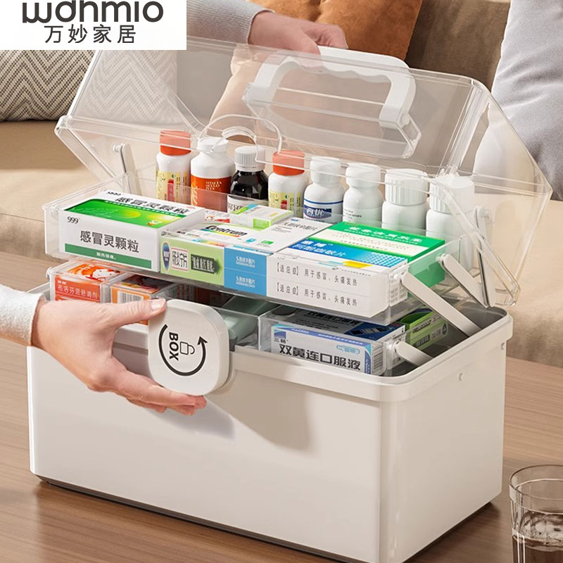 Home Medicine Box Home Dress Medicine Box Large Capacity Drug Containing Box Small Emergency Kit Multilayer Drug Case Containing box-Taobao