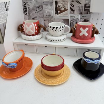 Collectible Asl Hat Ceramic Cup Ace Luffy Sabo Collection White Cloud Clay Mark Limited Edition 5000 Sets Figurine