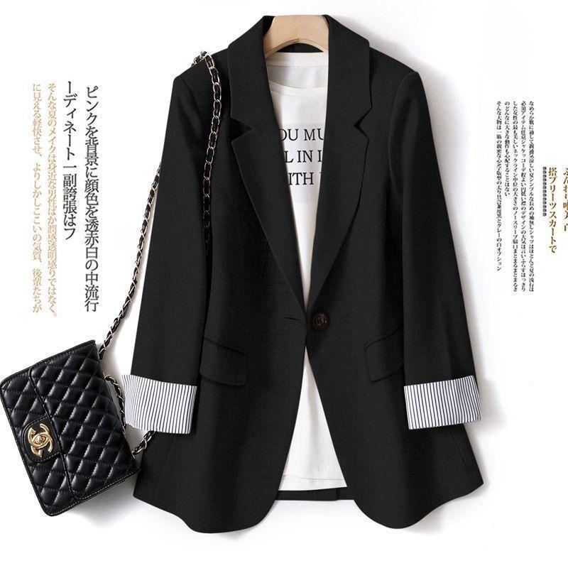 Foreign Trade Export Big Brand Label-Cut Women's Clothing Plus Size Spring and Autumn Thin Loose Slimming Blazer Jacket Top Foreign Trade Export Big Brand Label-Cut Women's Clothing Plus Size Spring and Autumn Thin Loose Slimming Blazer Jacket Top