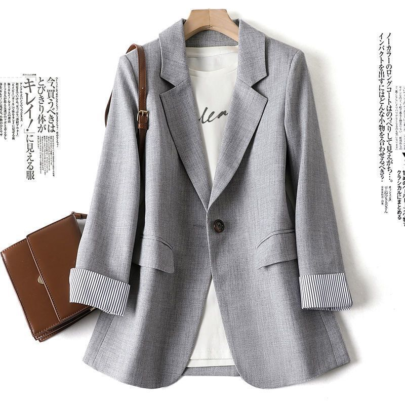 [First Order Discount] 150kg Plus Size Women's Blazer Spring and Autumn New Korean Style Suit Single Button Jacket