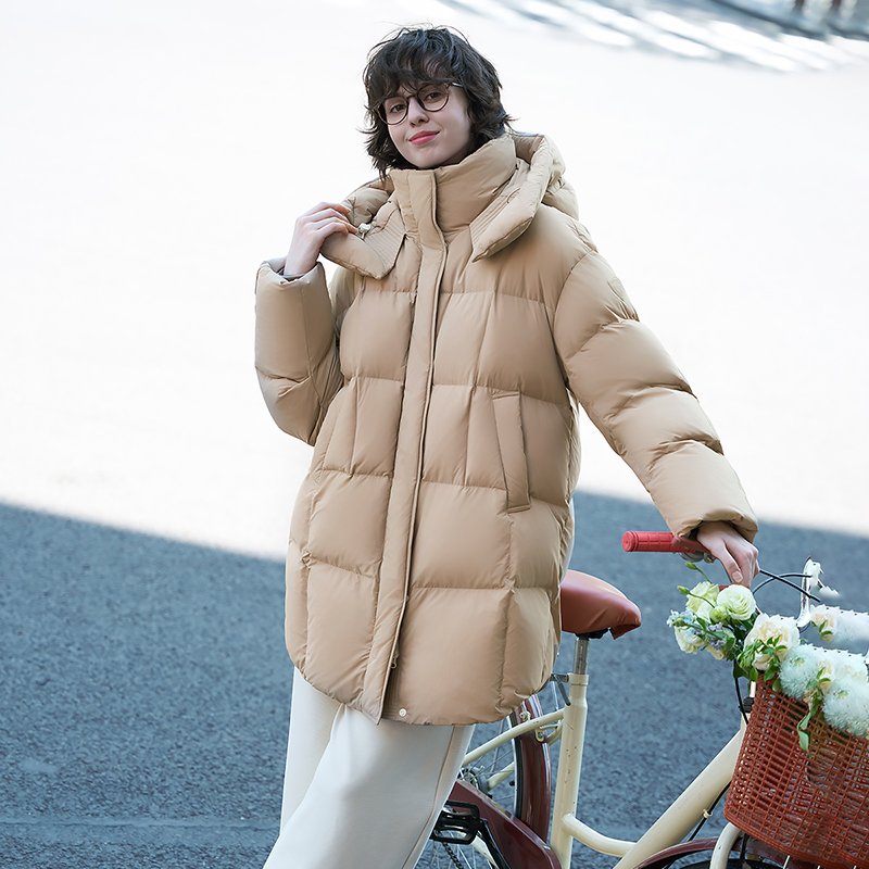 【高充绒】坦博尔冬季奥莱羽绒服女中长连帽加厚宽松保暖外套潮
