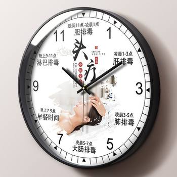 Beauty Salon and Wellness Center Creative Head Therapy Facial Care Wall Clock, Therapy Center Spa Club Silent Wall Clock
