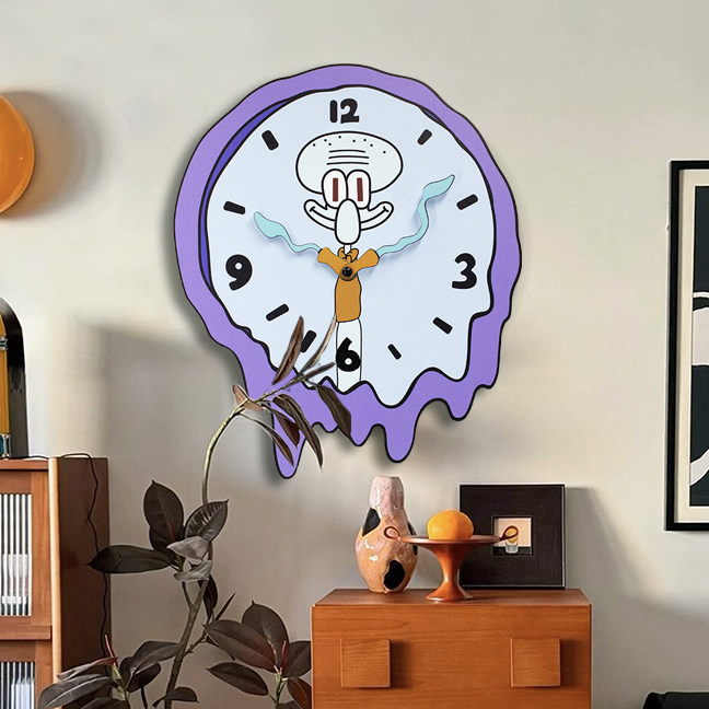 Cartoon Squidward Wall Clock Silent Clock Spongebob Squarepants Bikini Bottom Great Artist Creative Clock