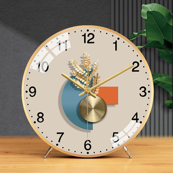 Modern Home Creative Desktop Clock European Style Silent Desktop Clock Simple Quartz Clock Metal